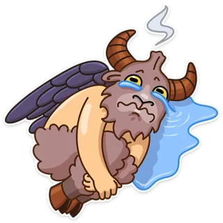 😭 sad, crying, monster, mythical creature, wings, tears, cartoon telegram sticker