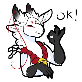 👌 OK! Animé, Furry, Mignon, Sticker, Geste OK, Monstre whatsapp sticker