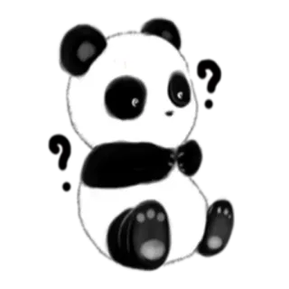 ❓ Panda, Animale, Carino, Orso, Adesivo, Cartone animato telegram sticker
