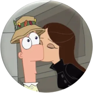 😘 Phineas and Ferb Cartone animato, Coppia, Bacio, Romanticismo whatsapp sticker