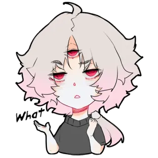 😶 What Anime, Sticker, Personagem, Três olhos telegram sticker