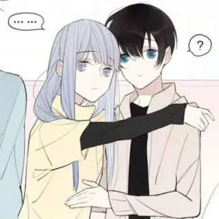 🥞 cartoon, anime, characters, couple, cute, illustration telegram sticker