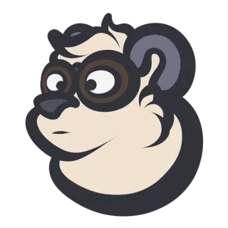 🤓 animal, panda, cartoon, character, sticker telegram sticker