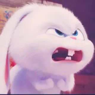 ☁️ Snowball The Secret Life of Pets lapin, animal, dessin animé, animal de compagnie, boule de neige, Comme des bêtes whatsapp sticker