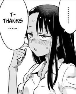 😊 T-THANKS Anime, Personaje, Gracias, Sonrojo, Manga telegram sticker