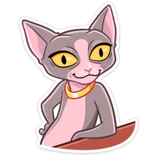 😊 Katze, Sphinx, Tier, Haustier, Cartoon, Süß, Lustig whatsapp sticker