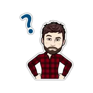 ❓ cartoon, question, avatar, man, confusion, doubt telegram sticker