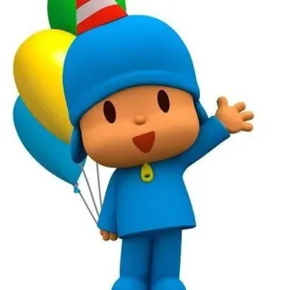 ☀️ Pocoyo Мультфильм, Ребенок, Воздушные шары, Праздник, Покойо telegram sticker