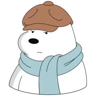 🕵‍♂ Ice Bear We Bare Bears Мультфильм, Белый медведь, Ледяной медведь, Милый, Медведь telegram sticker