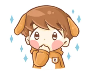 😍 cartoon, anime, cute, boy, dog, ears telegram sticker