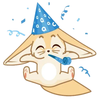 🦊 raposa-do-deserto, festa, celebração, adesivo, fofo, animal telegram sticker