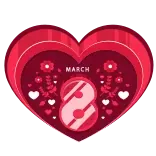 ❤️ MARCH tháng 3, 8, trái tim, hoa, nhãn dán, lời chào, ngày lễ telegram sticker