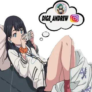 💭 DIGE_ANDREW Anime, Mädchen, Handy, Instagram, Soziale Medien telegram sticker