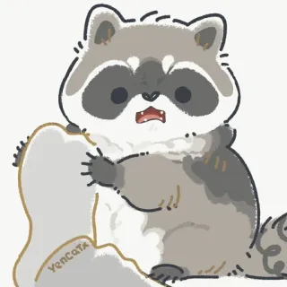 😳 raccoon, animal, cute, cartoon telegram sticker