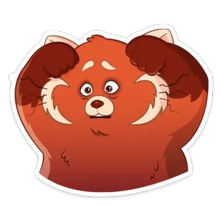 😳 Красная панда, В шоке, Удивлен, Мультфильм, Животное whatsapp sticker