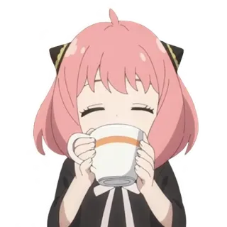 ☕ Anya Forger Spy x Family Anya, Spy x Family, Anime, Minum, Lucu whatsapp sticker