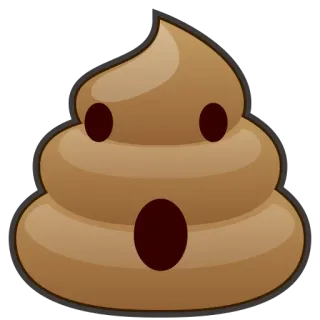 😦 какашка, эмодзи, коричневый, смешной, милый, туалет whatsapp sticker
