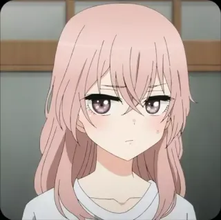 👀 anime, garota, cabelo rosa, fofa, personagem, mangá telegram sticker