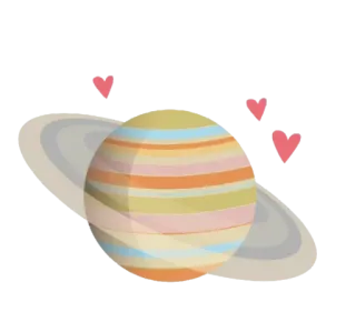 🌍 планета, сатурн, космос, кавай, милый, пастельный telegram sticker