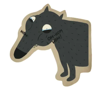 🍄 ном-ном! wilk, kreskówka, zwierzę, ilustracja telegram sticker