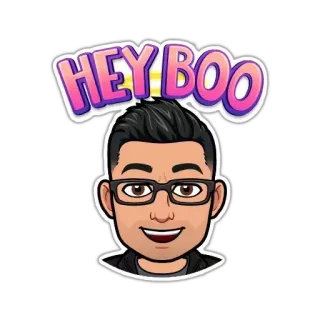 🥰 HEY BOO Bitmoji, Мультфильм, Аватар, Привет, Приветствие telegram sticker