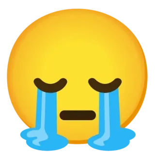😭 อิโมจิ, ร้องไห้, เศร้า, น้ำตา, หน้าเหลือง whatsapp sticker