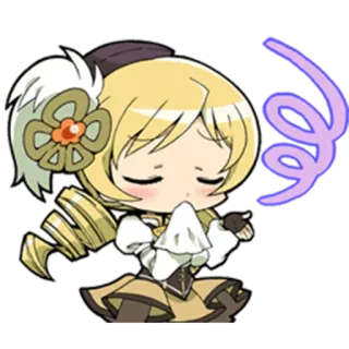 😔 Mami Tomoe Puella Magi Madoka Magica Anime, Magica, Bionda, Carina, Chibi telegram sticker