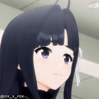 ๐คจ Hinana Ichikawa The Idolmaster Shiny Colors @fix_x_fox anime girl, emotional expressions, reaction faces, dark hair, shiny colors, cute, manga style whatsapp sticker