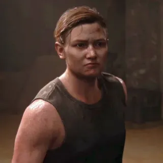 🪶 Abby Anderson The Last of Us Part II видеоигра, персонаж, Эбби, сильная, серьезная, мускулы telegram sticker
