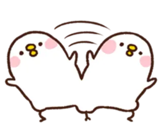 😋 병아리, 귀여운, 동물, 카와이, 춤, 우정 telegram sticker