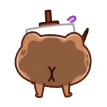 💩 orso, sedere, carino, disegno, animale whatsapp sticker
