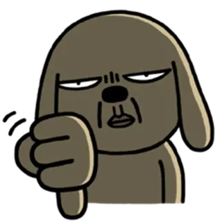 😠 anjing, jempol ke bawah, tidak suka, kartun, negatif, gestur whatsapp sticker