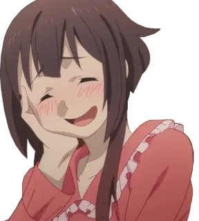 ☺️ Megumin Konosuba Anime, Manga, Konosuba, Megumin, lindo, feliz telegram sticker