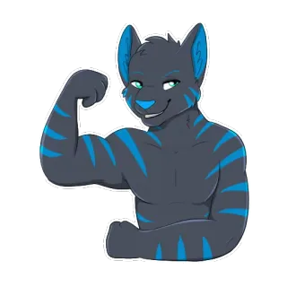 🏋 퍼리, 의인화, 고양이, 동물, 캐릭터, 만화 whatsapp sticker