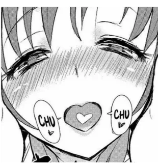 🥵 CHU CHU anime, manga, kiss, heart whatsapp sticker