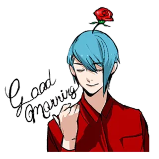 😌 Good Morning Selamat pagi, Anime, Mawar, Sapaan, Pagi telegram sticker