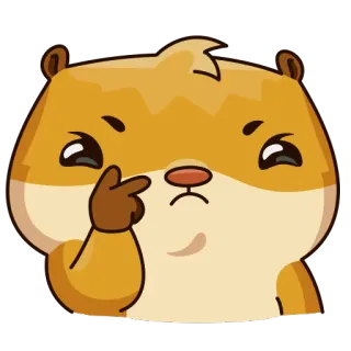 👿 Hamster, Tier, süß, wütend, Stinkefinger, Daumen drücken, Cartoon telegram sticker