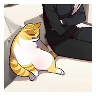 😓 Katze, orange Katze, Haustier, Haustier, Katzenartig, getigert, Couch telegram sticker
