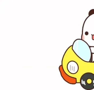 🎈 Panda, Cartoon, Süß, Tier, Fahren, Auto telegram sticker