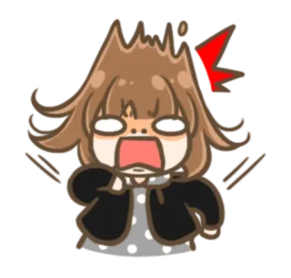 😲 Anime, Biểu cảm, Sốc, Hoạt hình, Cảm xúc, Động, Cô gái telegram sticker