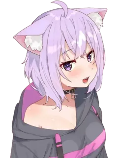 😍 Okayu anime, catgirl, vtuber, okayu, hololive telegram sticker