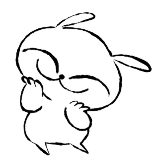💞 conejo, lindo, animal, dibujo animado, garabato, mono whatsapp sticker