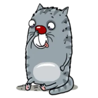 🙃 고양이, 만화, 웃긴, 동물, 스티커, 일러스트 telegram sticker