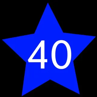 4⃣ 40 angka, biru, bintang, geometris, bentuk telegram sticker