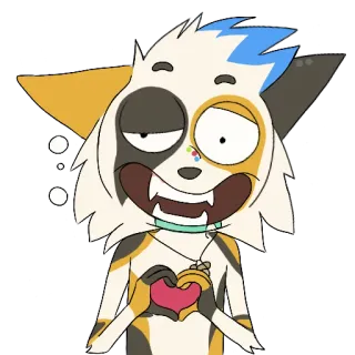 ❤ sticker, cartoon, tier, herz, ausdruck, niedlich, illustration telegram sticker