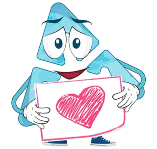 ❤️ 만화, 하트, 사랑, 삼각형, 캐릭터, 귀여운 telegram sticker