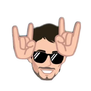 👓 Rock'n'Roll, Handbewegung, Sonnenbrille, Cool, Party, Spaß telegram sticker