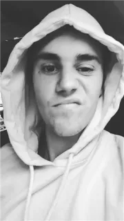 😐 Justin Bieber celebrità, cantante, pop star, Justin Bieber, felpa con cappuccio telegram sticker