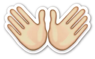 👐 mãos, gesto, emoji, expressão, mãos abertas telegram sticker