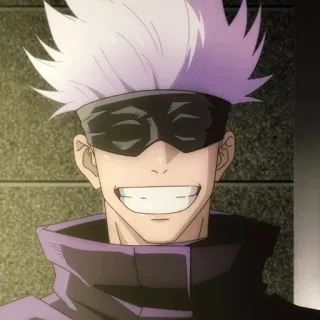🎭 Satoru Gojo Jujutsu Kaisen anime, sorrindo, Gojo, Jujutsu, Kaisen, feiticeiro telegram sticker